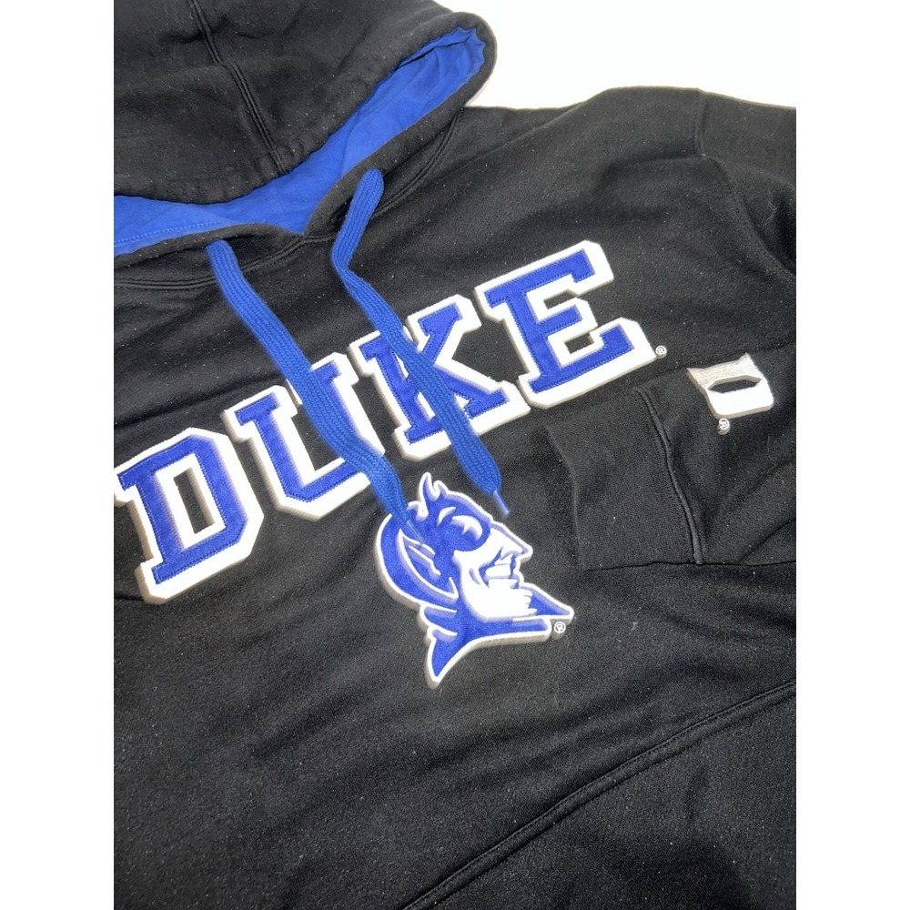 Duke Blue Devils Hoodie NCAA E5 Embroidered Black Sweatshirt Size XXL 2XL